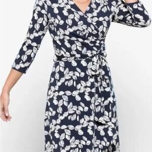 NWT 41 Hawthorn Kaylee Faux Wrap Dress Navy | Sz Medium